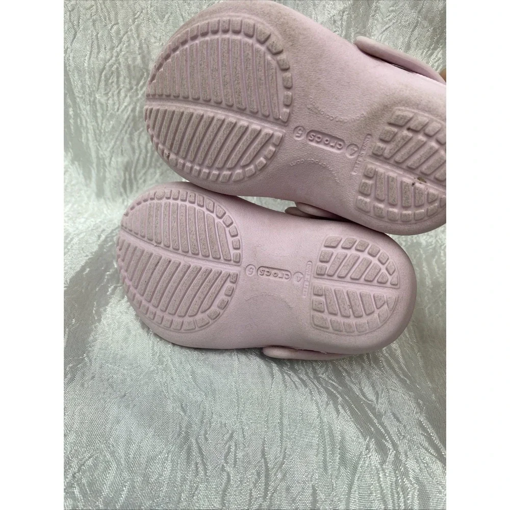 Crocs Baby Girl's Pink Colored Rubber Warm Weather Clogs Child  Toddler Size 4/5